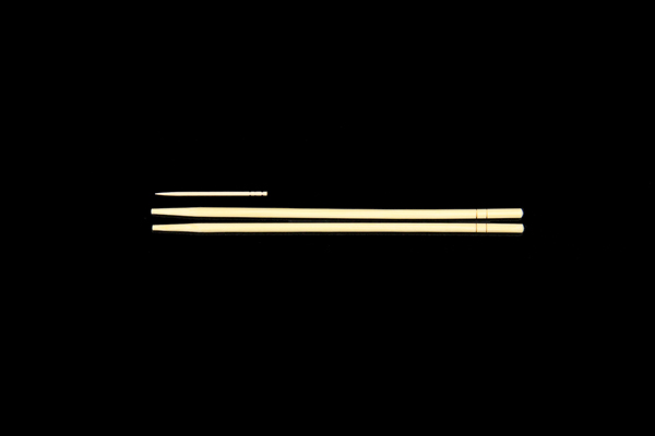 【割箸】ポリ完封竹丸箸 楊枝入 20cm 100膳